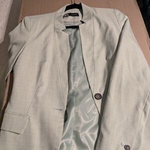 Zara Light Green Women's Blazer